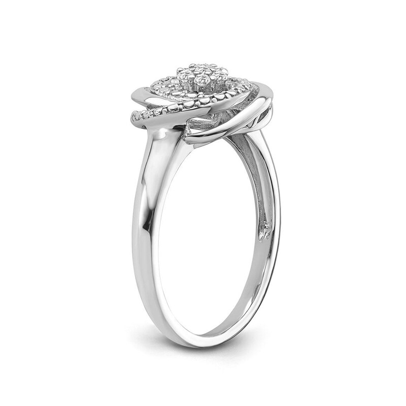 Main Image 2 of 1/15 CT. T.W. Composite Diamond Swirl Ring in Sterling Silver