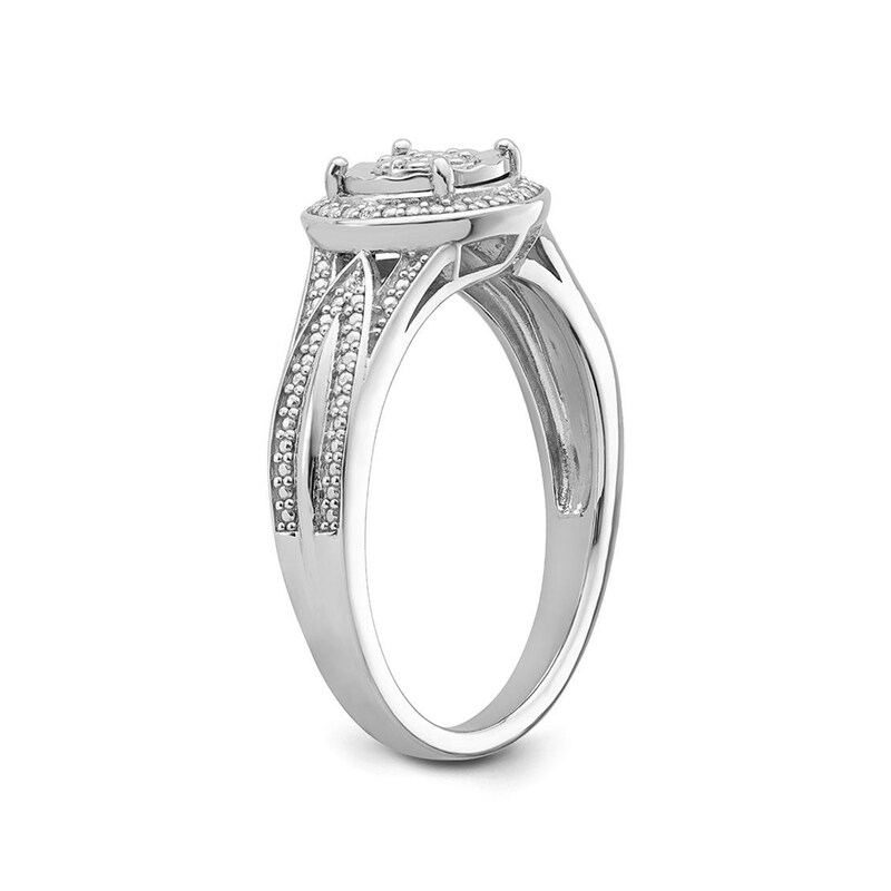 Main Image 2 of 1/4 CT. T.W. Composite Diamond Frame Ring in Sterling Silver