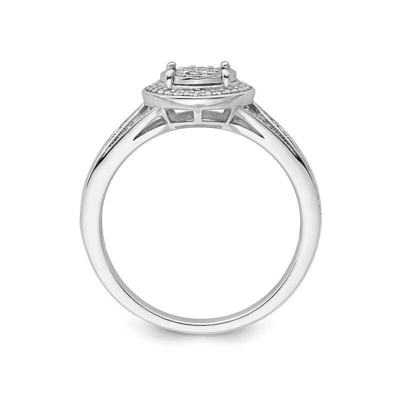 Main Image 3 of 1/4 CT. T.W. Composite Diamond Frame Ring in Sterling Silver