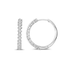 Thumbnail Image 2 of 1/3 CT. T.W. Diamond Hoop Earrings in 10K White Gold