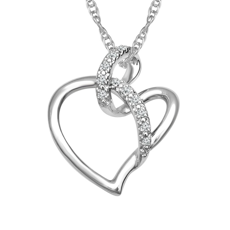 Main Image 1 of 1/15 CT. T.W. Diamond Abstract Heart Pendant in Sterling Silver