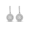 Thumbnail Image 1 of 1/2 CT. T.W. Composite Diamond Frame Drop Earrings in 10K White Gold