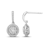 Thumbnail Image 2 of 1/2 CT. T.W. Composite Diamond Frame Drop Earrings in 10K White Gold