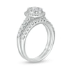Thumbnail Image 3 of 1 CT. T.W. Oval Multi-Diamond Frame Bridal Set in 14K White Gold