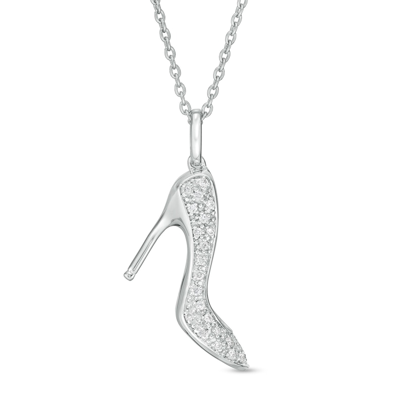 Main Image 1 of Marilyn Monroe™ Collection 1/5 CT. T.W. Diamond Shoe Pendant in Sterling Silver