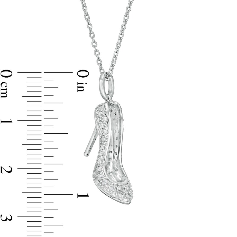 Main Image 3 of Marilyn Monroe™ Collection 1/5 CT. T.W. Diamond Shoe Pendant in Sterling Silver