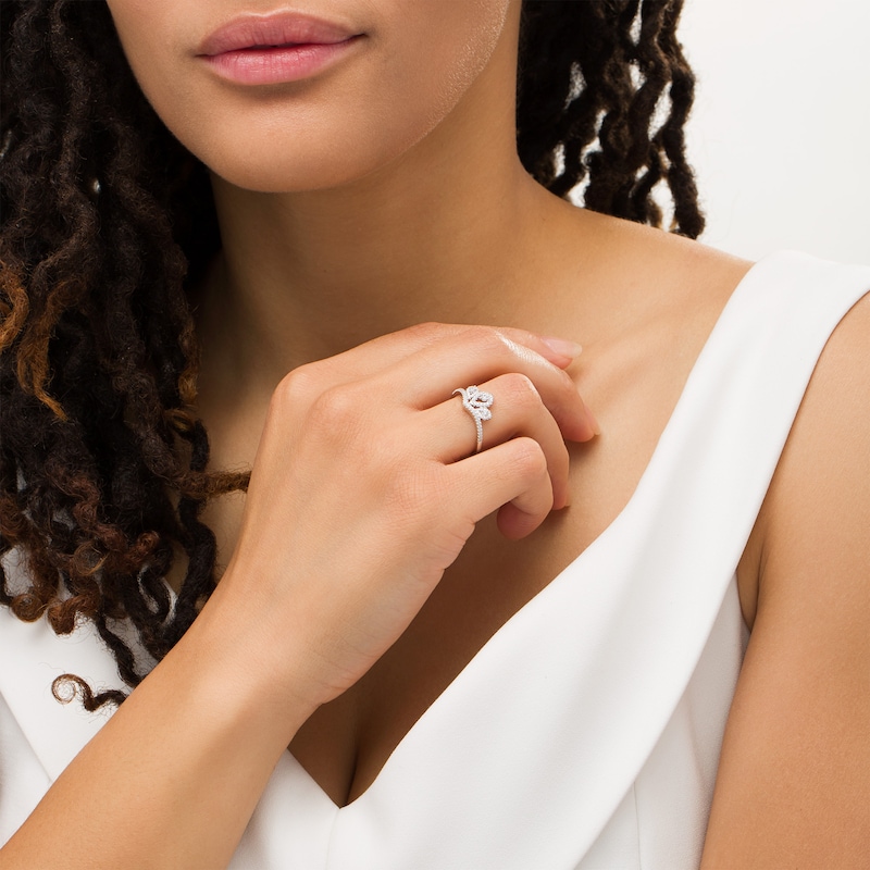 Main Image 3 of Marilyn Monroe™ Collection 1/3 CT. T.W. Diamond Crown Ring in 10K White Gold