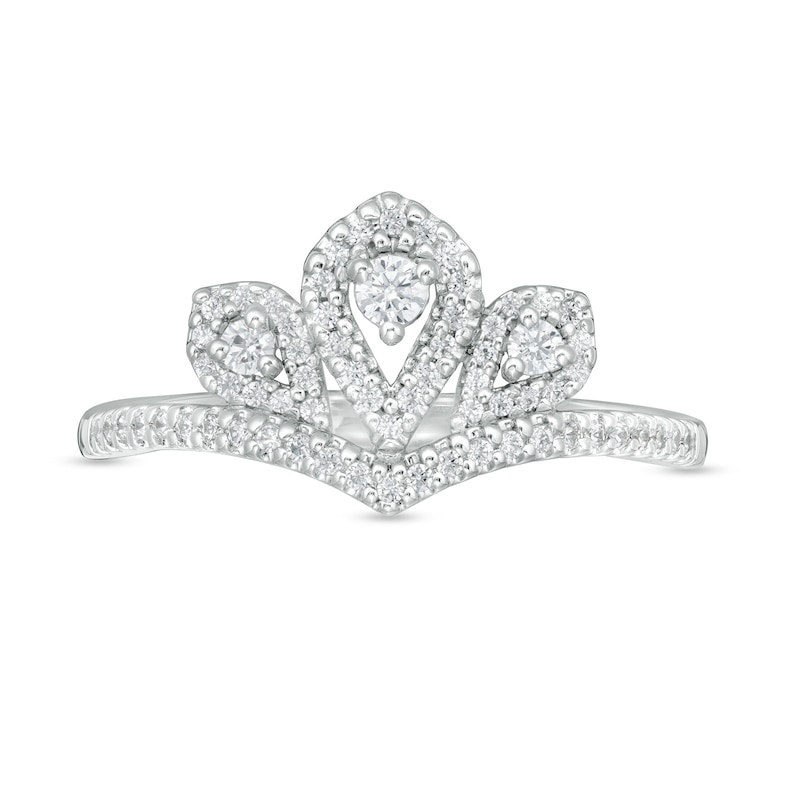 Main Image 4 of Marilyn Monroe™ Collection 1/3 CT. T.W. Diamond Crown Ring in 10K White Gold