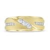 Thumbnail Image 4 of 3/8 CT. T.W. Diamond Three Stone Slant Wedding Band in 10K Gold