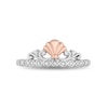 Thumbnail Image 4 of Enchanted Disney Ariel 1/10 CT. T.W. Diamond Crown Ring in Sterling Silver and 10K Rose Gold - Size 7