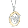 Thumbnail Image 3 of Wonder Woman™ Collection 1/10 CT. T.W. Diamond Symbol Circle Pendant in Sterling Silver and 10K Gold