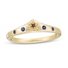 Thumbnail Image 0 of Wonder Woman™ Collection Garnet and Blue Sapphire Tiara Ring in 10K Gold