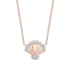 Thumbnail Image 0 of Enchanted Disney Ariel 1/10 CT. T.W. Diamond Seashell Necklace in 10K Rose Gold