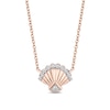 Thumbnail Image 1 of Enchanted Disney Ariel 1/10 CT. T.W. Diamond Seashell Necklace in 10K Rose Gold