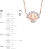 Thumbnail Image 2 of Enchanted Disney Ariel 1/10 CT. T.W. Diamond Seashell Necklace in 10K Rose Gold