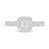 Thumbnail Image 4 of 5/8 CT. T.W. Princess-Cut Diamond Cushion Frame Vintage-Style Engagement Ring in 14K White Gold (I/I2)