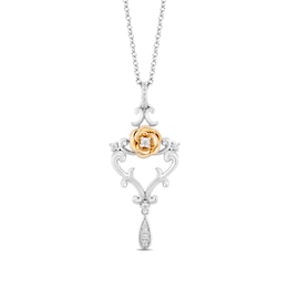Collector's Edition Enchanted Disney Beauty and the Beast Diamond Pendant in Sterling Silver