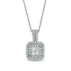 Thumbnail Image 0 of 3/8 CT. T.W. Quad Princess-Cut Diamond Double Frame Pendant in 10K White Gold