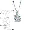 Thumbnail Image 2 of 3/8 CT. T.W. Quad Princess-Cut Diamond Double Frame Pendant in 10K White Gold