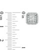 Thumbnail Image 3 of 3/4 CT. T.W. Quad Princess-Cut Diamond Double Frame Stud Earrings in 10K White Gold