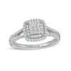 Thumbnail Image 1 of 1/2 CT. T.W. Composite Cushion-Shaped Diamond Double Frame Split Shank Ring in 10K White Gold