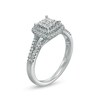 Thumbnail Image 3 of 1/2 CT. T.W. Composite Cushion-Shaped Diamond Double Frame Split Shank Ring in 10K White Gold
