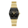 Thumbnail Image 1 of Ladies' Bulova Gemini Gold-Tone Watch with Tonneau Black Dial (Model: 97L164)