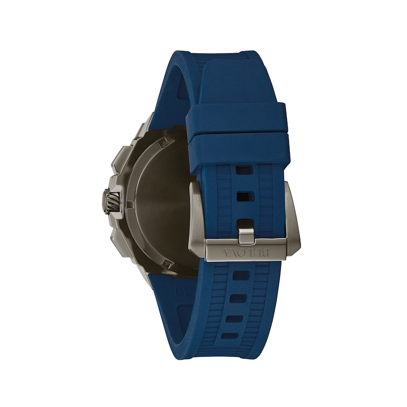 Main Image 3 of Men's Bulova Precisionist Two-Tone Chronograph Strap Watch with Blue Dial (Model: 98B357)