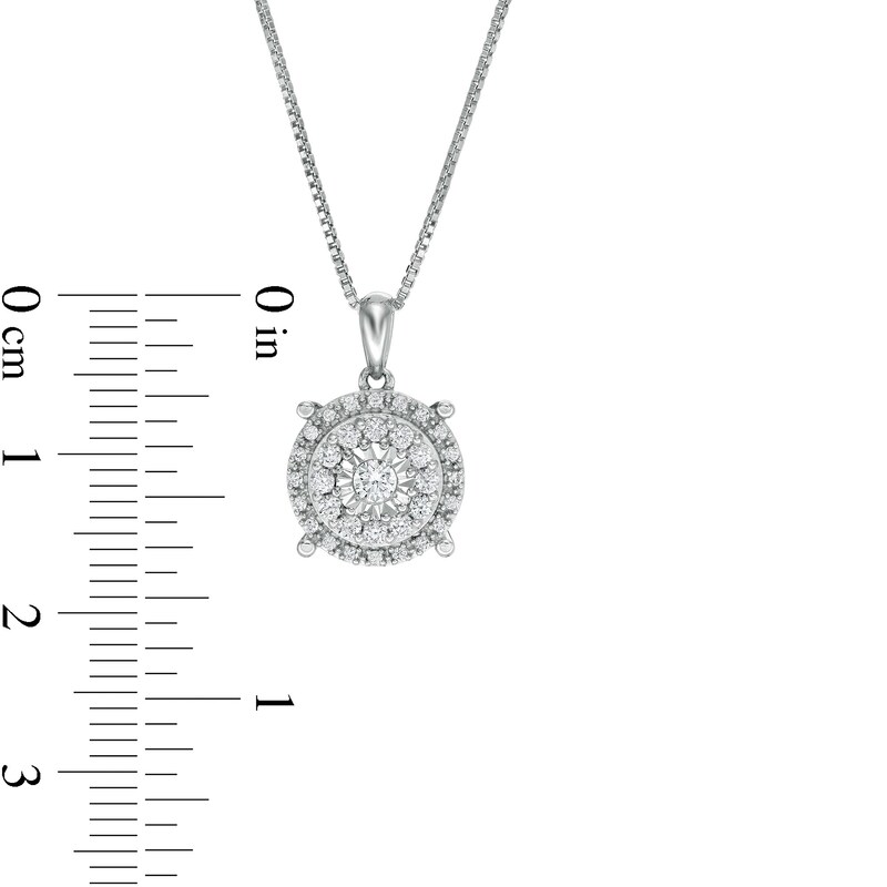 Main Image 2 of 1/3 CT. T.W. Diamond Double Frame Pendant in Sterling Silver