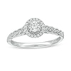Thumbnail Image 1 of 1/10 CT. T.W. Composite Diamond Frame Cascading Shank Ring in Sterling Silver