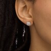 Thumbnail Image 1 of 1/2 CT. T.W. Cushion-Shaped Multi-Diamond Frame Stud Earrings in 10K White Gold