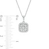 Thumbnail Image 3 of 1/2 CT. T.W. Composite Cushion-Shaped Diamond Frame Pendant in 10K White Gold