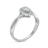 Thumbnail Image 3 of 1/4 CT. T.W. Composite Pear-Shaped Diamond Twist Shank Promise Ring in 10K White Gold