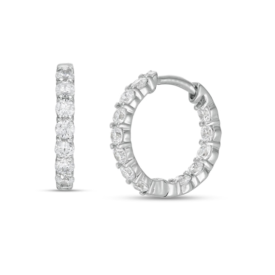 1 CT. T.W. Diamond Inside-Out Hoop Earrings in 10K White Gold 1 CT. T.W. Diamond Inside-Out Hoop Earrings in 10K White Gold