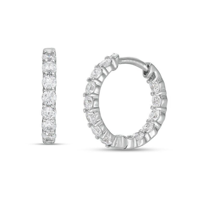 1 CT. T.W. Diamond Inside-Out Hoop Earrings in 10K White Gold