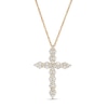 Thumbnail Image 1 of 1/2 CT. T.W. Diamond Scalloped Cross Pendant in 10K Gold