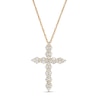 Thumbnail Image 0 of 1/2 CT. T.W. Diamond Scalloped Cross Pendant in 10K Gold