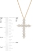 Thumbnail Image 3 of 1/2 CT. T.W. Diamond Scalloped Cross Pendant in 10K Gold