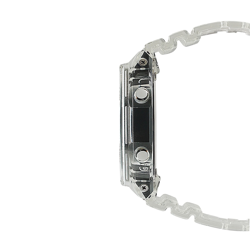 Men's Casio G-Shock Classic Clear Resin Strap Watch with Black Dial (Model: GA2100SKE-7A)