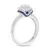 Thumbnail Image 3 of Vera Wang Love Collection 3/4 CT. T.W. Diamond and Blue Sapphire Collar Engagement Ring in 14K White Gold