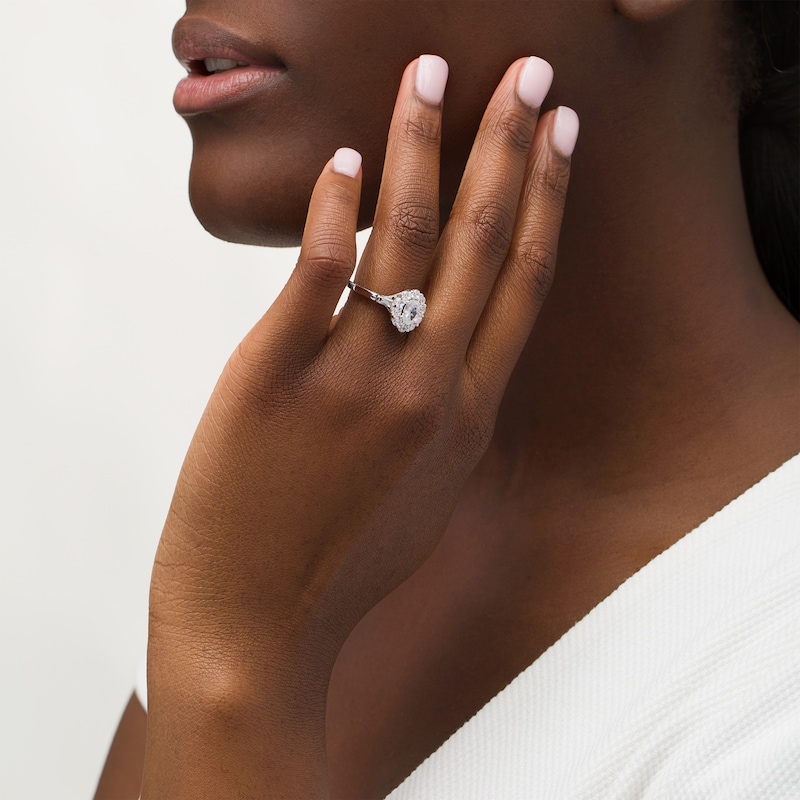 Main Image 2 of Vera Wang Love Collection 1-3/4 CT. T.W. Oval Diamond Frame Engagement Ring in 14K White Gold