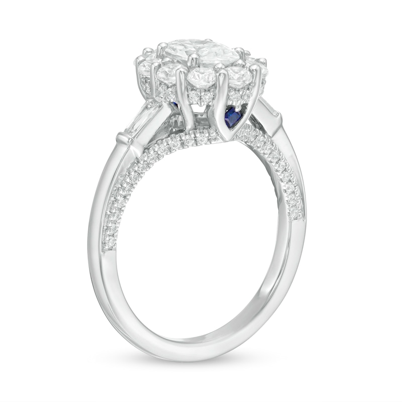Main Image 3 of Vera Wang Love Collection 1-3/4 CT. T.W. Oval Diamond Frame Engagement Ring in 14K White Gold