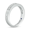 Thumbnail Image 3 of Vera Wang Men's 1/10 CT. T.W. Square-Cut Diamond Three Stone Wedding Band in 14K White Gold
