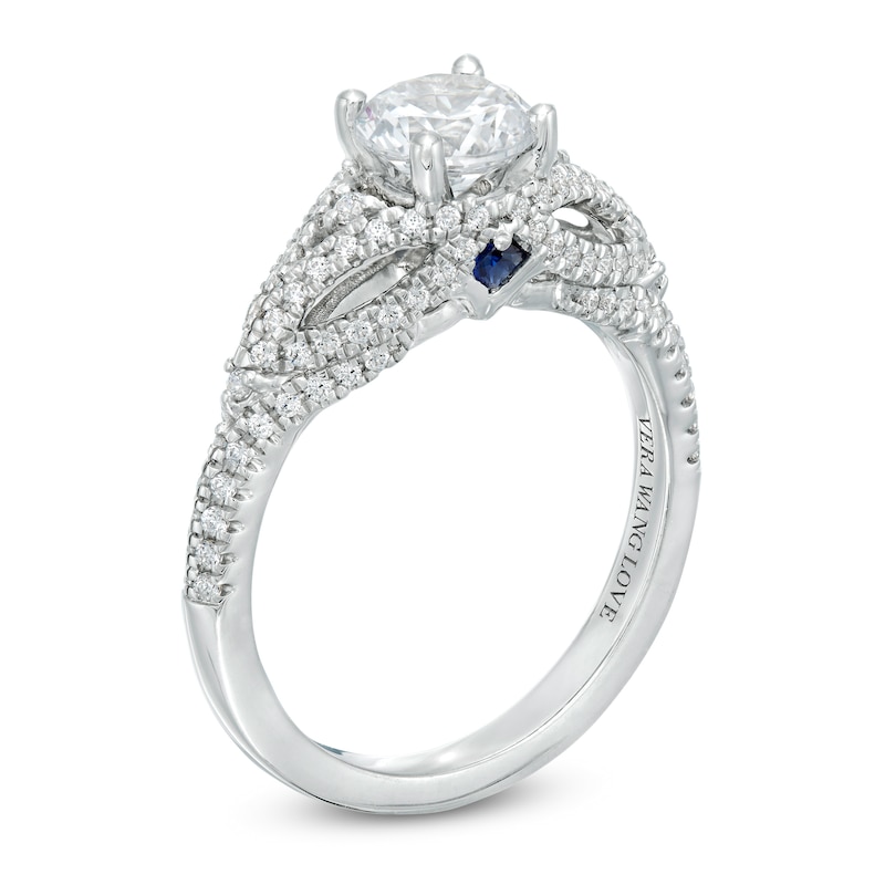Main Image 3 of Vera Wang Love Collection 1-3/8 CT. T.W. Certified Diamond Split Shank Engagement Ring in 14K White Gold (I/SI2)