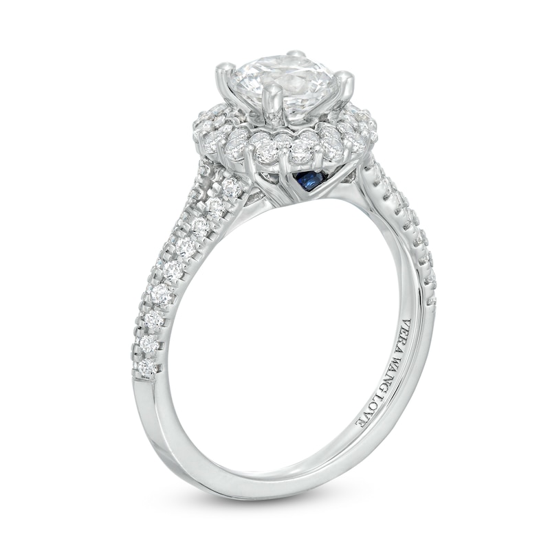 Main Image 3 of Vera Wang Love Collection 1-5/8 CT. T.W. Certified Diamond Double Frame Engagement Ring in 14K White Gold (I/SI2)