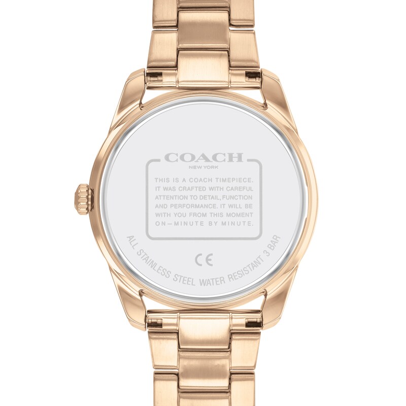 Main Image 3 of Ladies' Coach Preston Crystal Accent Rose-Tone IP Watch with Silver-Tone Dial (Model: 14503776)