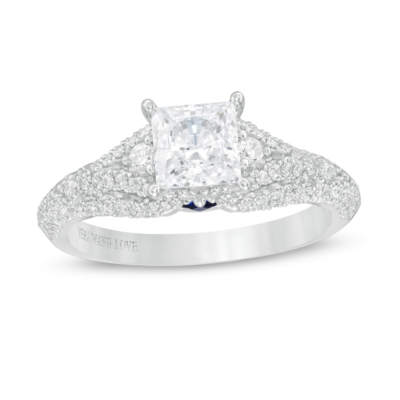 Main Image 1 of Vera Wang Love Collection 1-1/2 CT. T.W. Certified Princess-Cut Diamond Engagement Ring in 14K White Gold (I/SI2)
