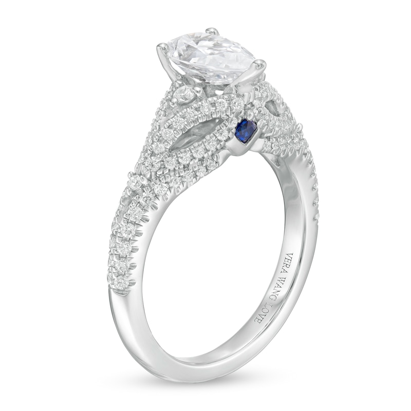 Vera Wang Love Collection 1-1/2 Certified Pear-Shaped Diamond  Engagement Ring in 14K White Gold (I/SI2)