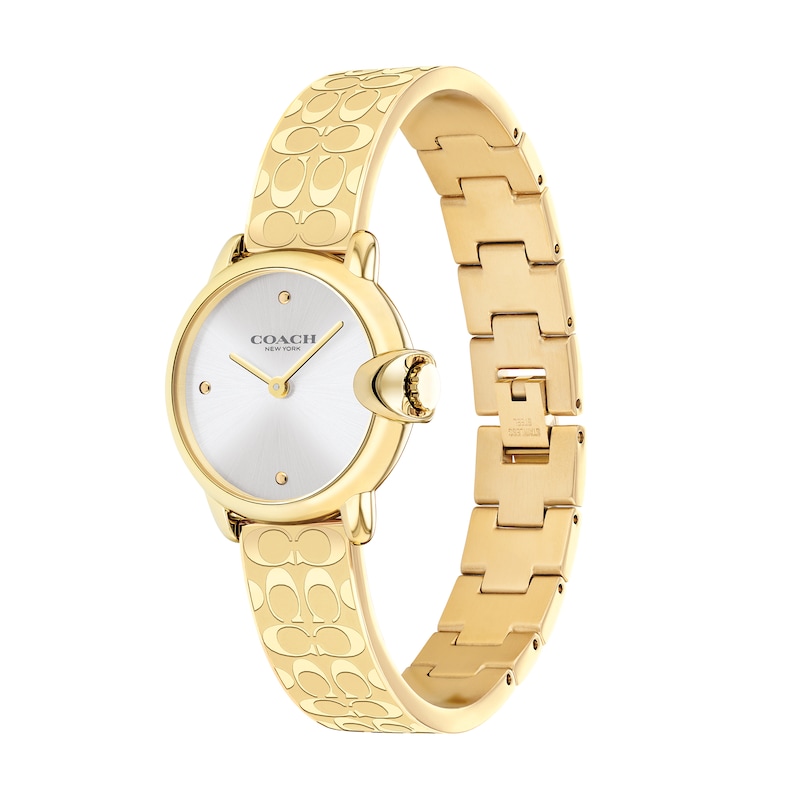 Main Image 2 of Ladies' Coach Arden Gold-Tone IP Bangle Watch with Silver-Tone Dial (Model: 14503692)