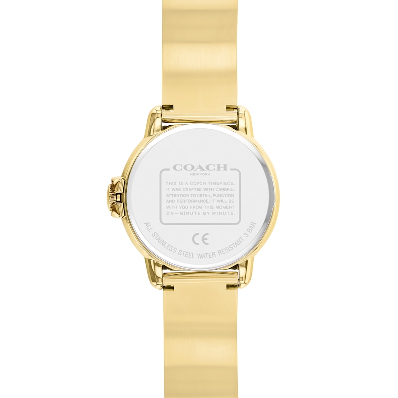 Main Image 3 of Ladies' Coach Arden Gold-Tone IP Bangle Watch with Silver-Tone Dial (Model: 14503692)